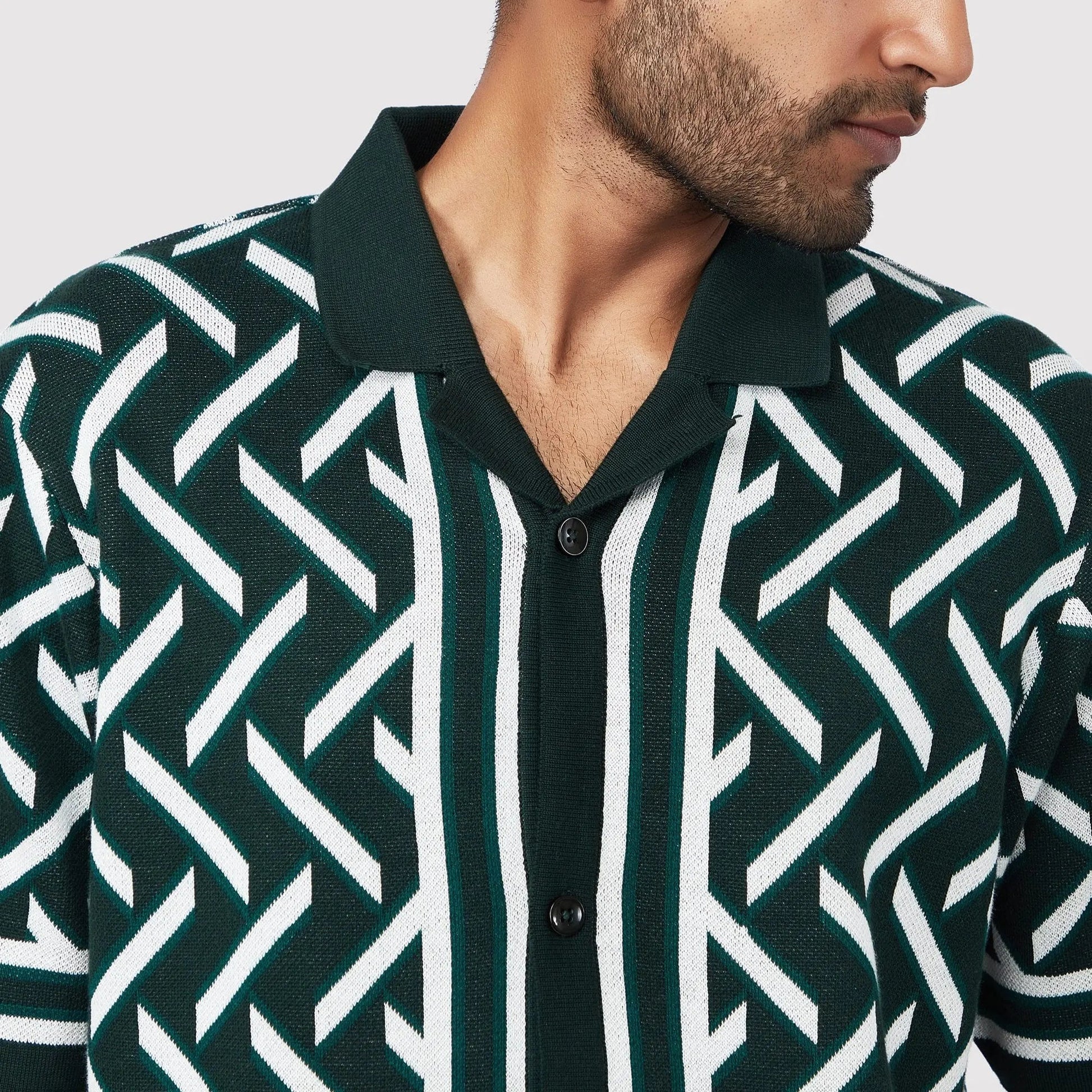 Triangle Jacqaurd Knit Shirt SIC