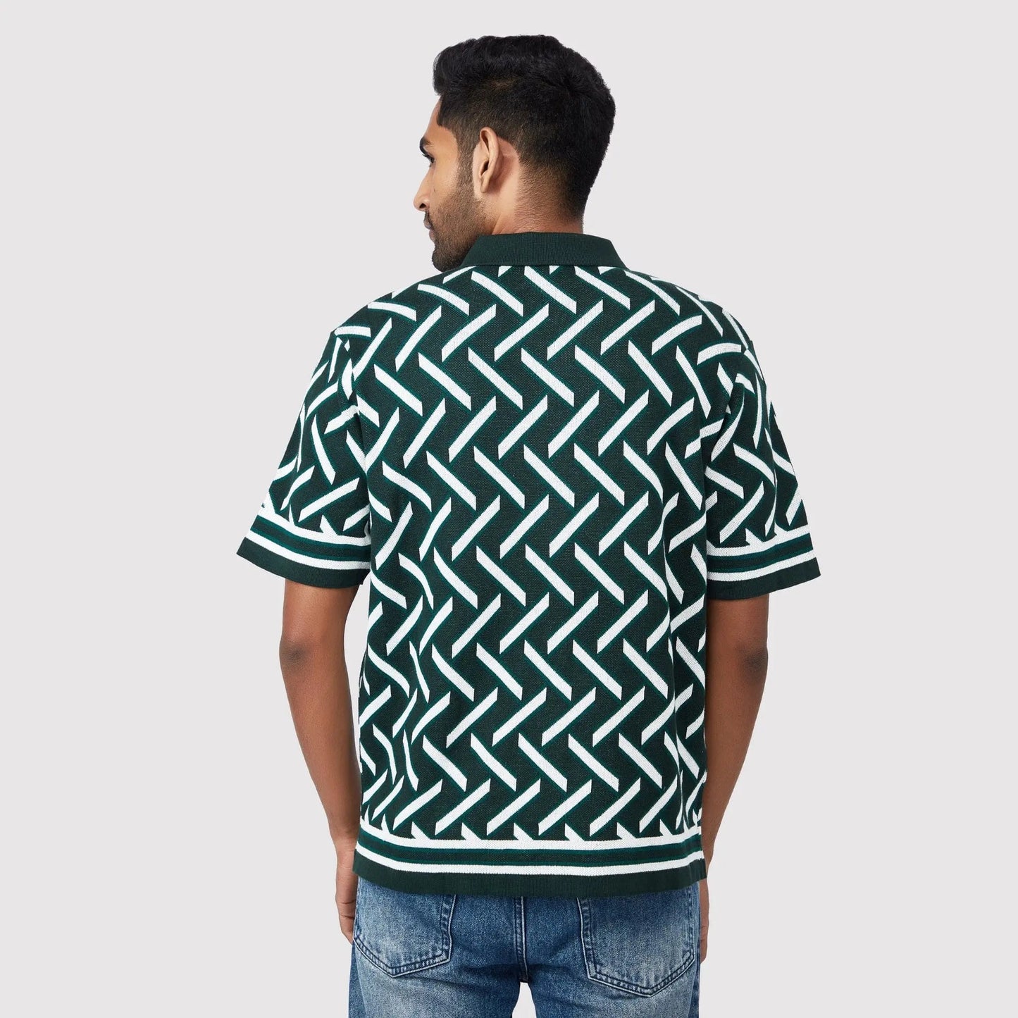 Triangle Jacqaurd Knit Shirt SIC