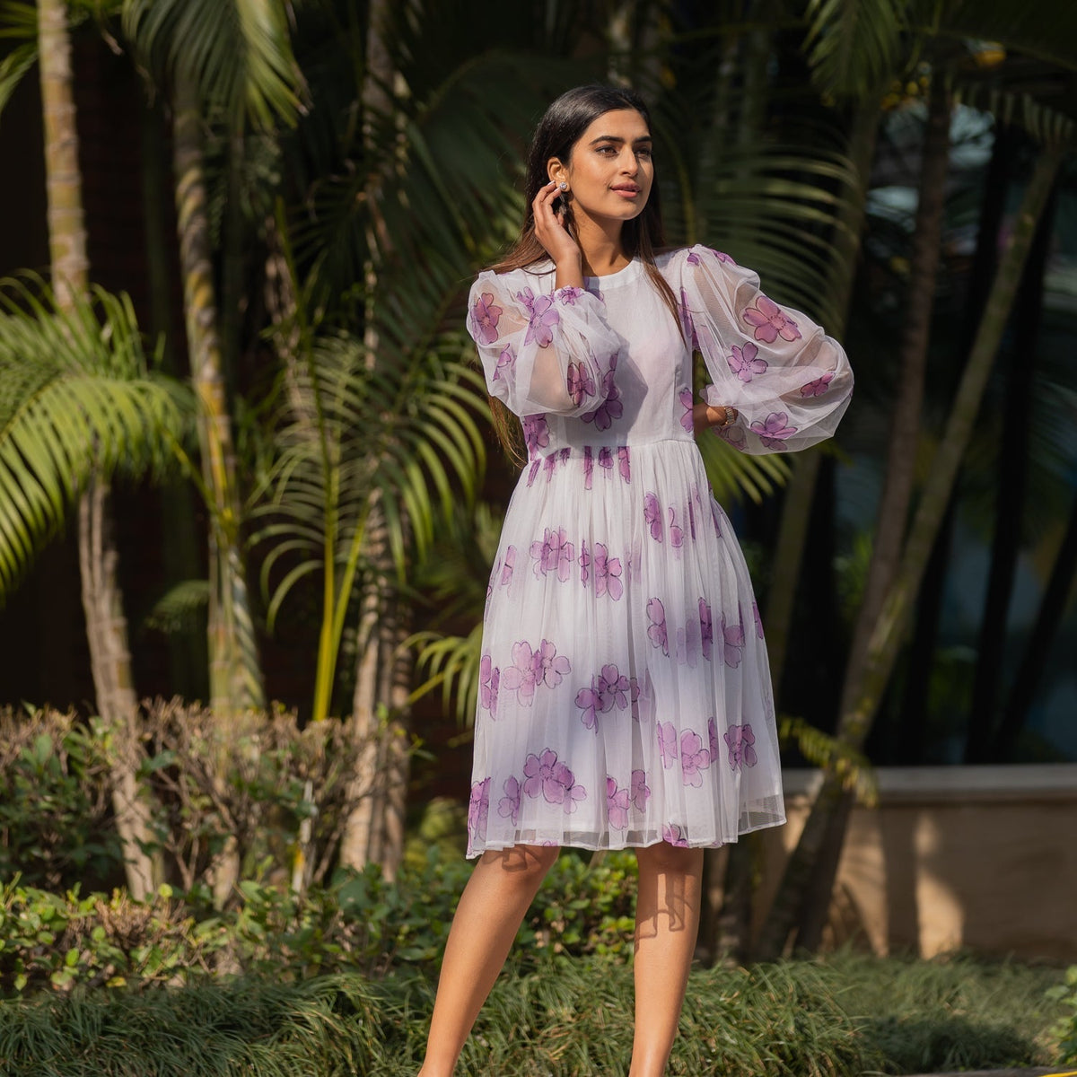 Bubblegum Hand Painted Net Dress - Ambraee