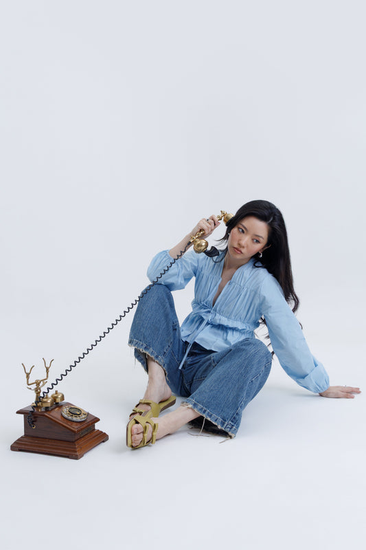 Drawstring Poplin Blouse
