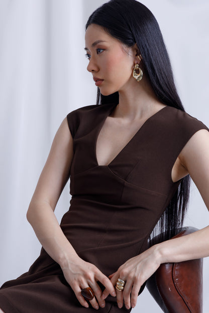 Crepe V-Neck Mini