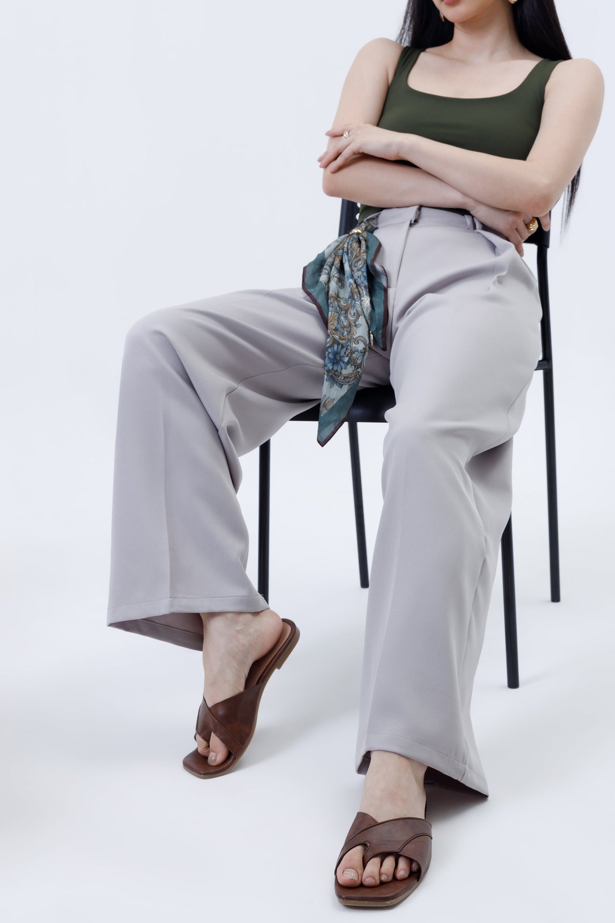 Pleated Parallel Trousers
