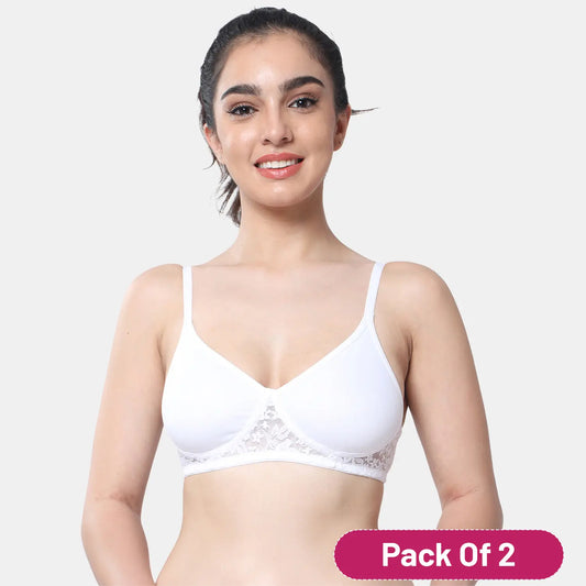 Envie Non-Padded Non-Wired 3/4th Coverage T-Shirt Lace Bra