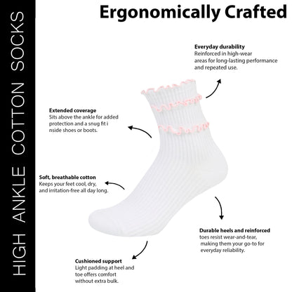 Women’s Frilled High Ankle Socks SocksXpress