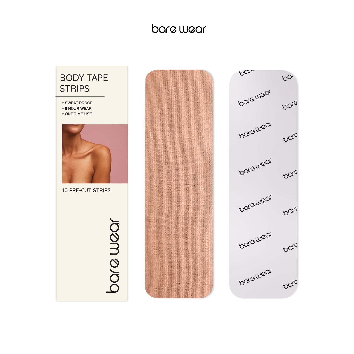 Body Tape Pre-Cut Strips 7.5cm width Sweatproof (Pack of 10)