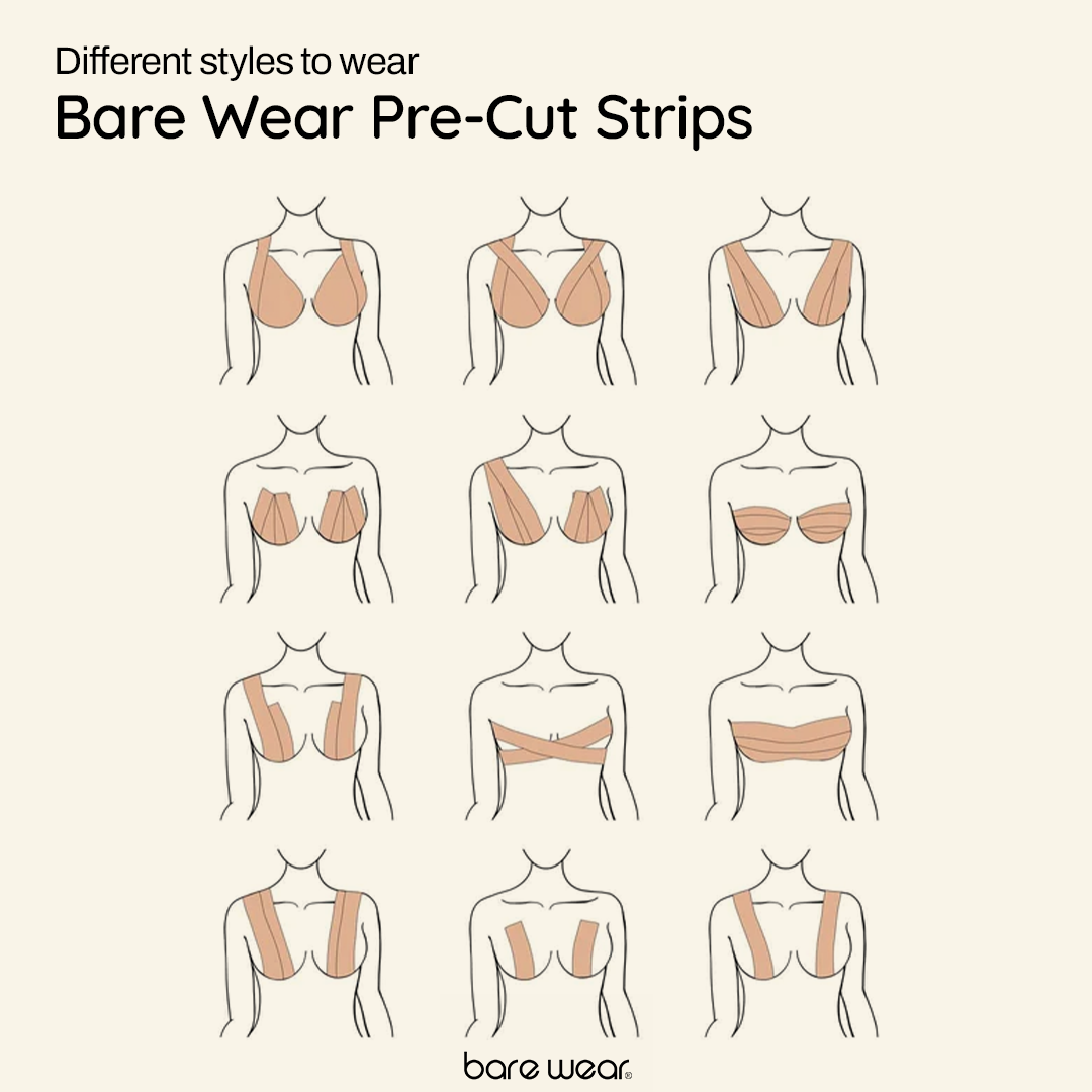 Body Tape Pre-Cut Strips 7.5cm width Sweatproof (Pack of 10)
