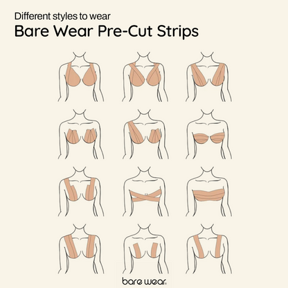 Body Tape Pre-Cut Strips 7.5cm width Sweatproof (Pack of 10)
