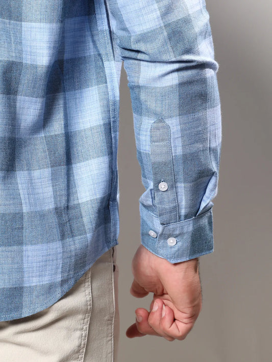 Cotton Blue Checks Shirt