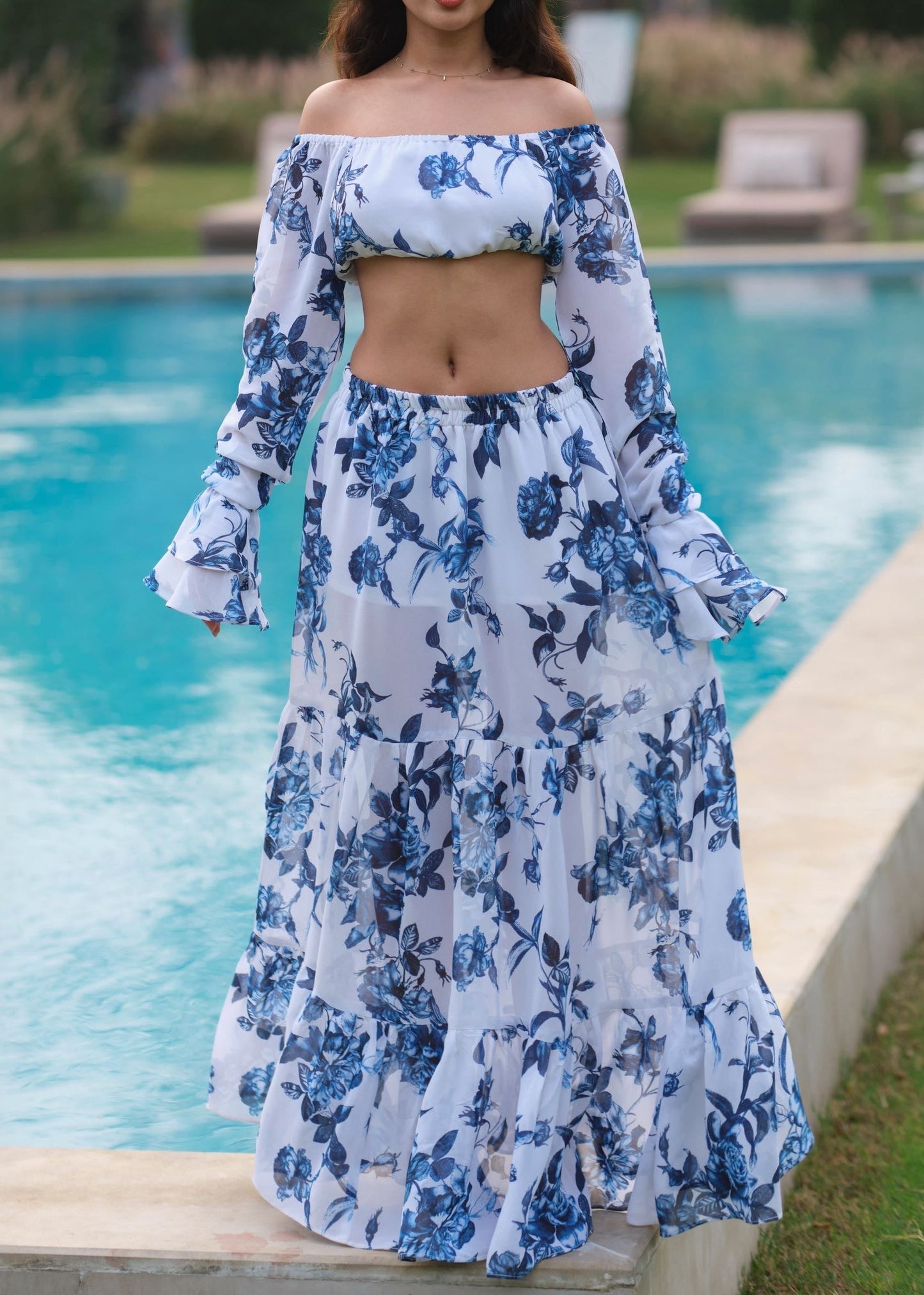 Sapphire Floral Skirt