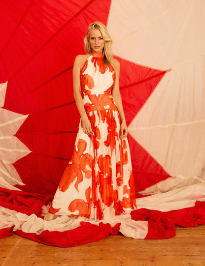 Red Floral Alice Dress