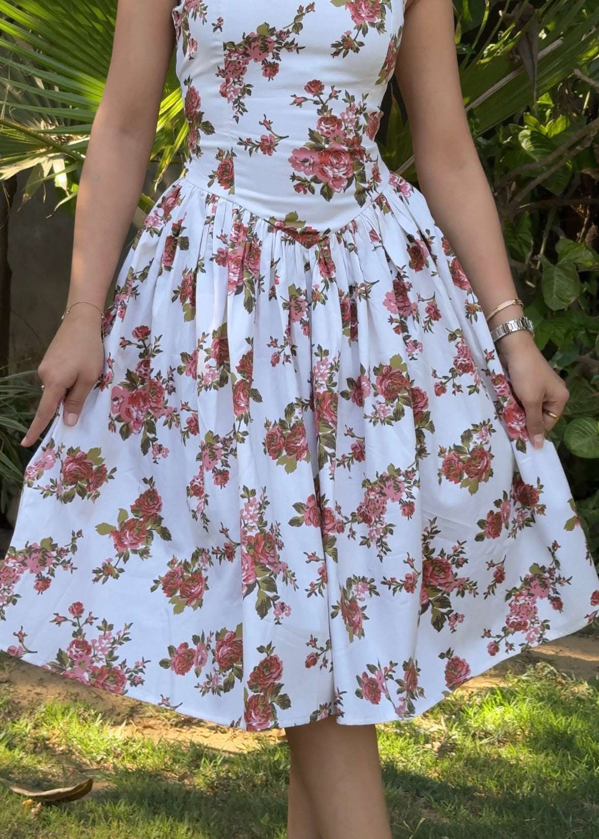 Rose Bunch Flared Dress