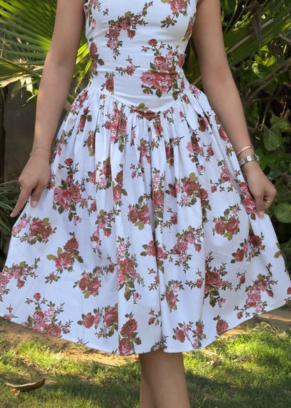 Rose Bunch Flared Dress