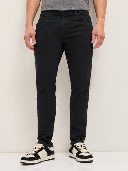 Black Mid-Rise Slim Fit Jeans