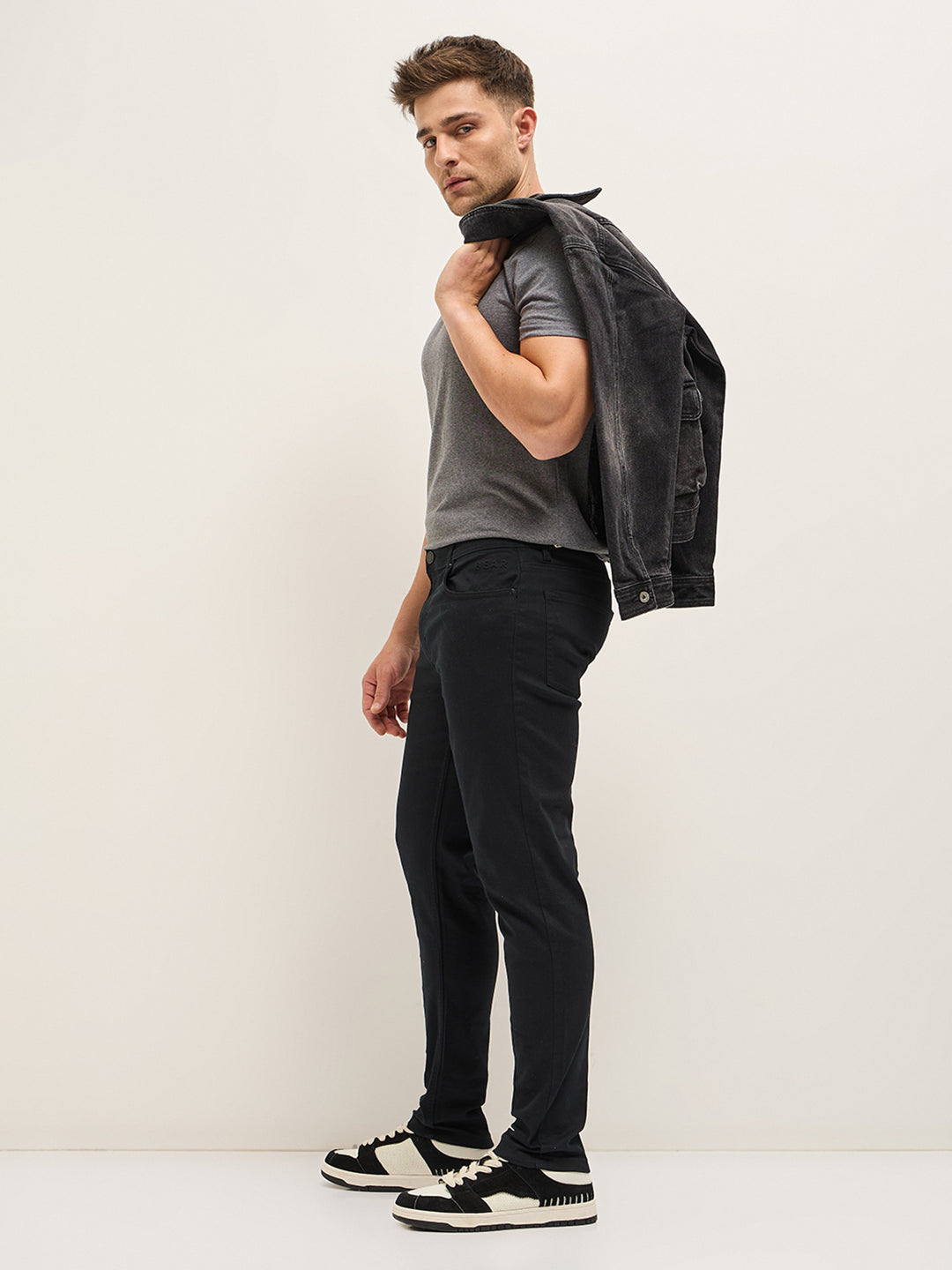 Black Mid-Rise Slim Fit Jeans