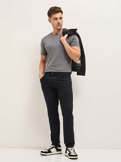 Black Mid-Rise Slim Fit Jeans