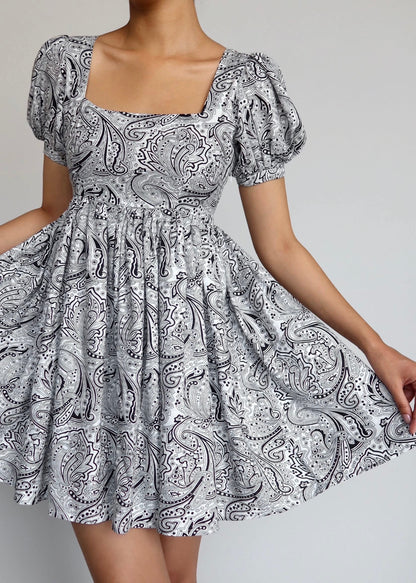 Patterned Flare Dress