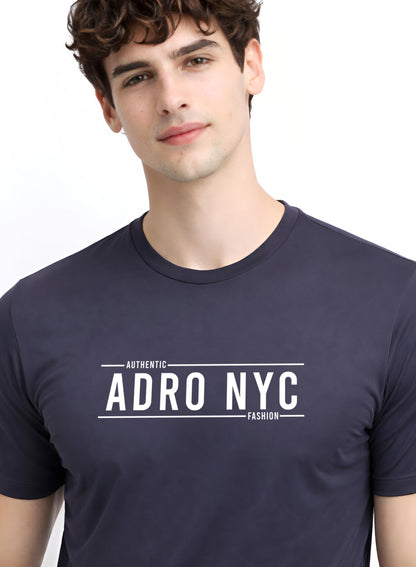 Adro Mens Branded Logo Printed T-Shirt | Typography Print 100% Cotton T shirt | Stylish Tee Summer Regular Fit Graphic Tshirt