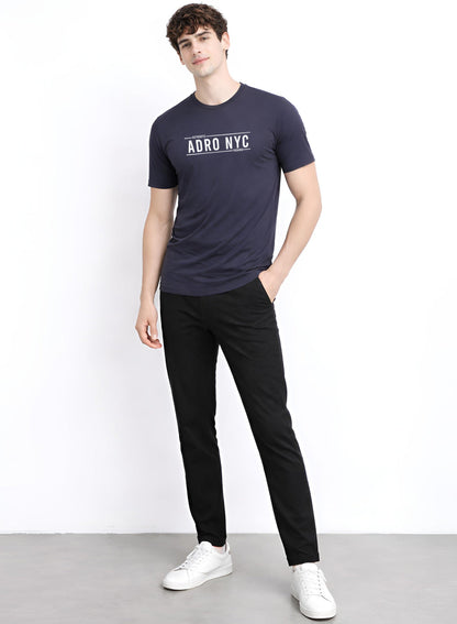 Adro Mens Branded Logo Printed T-Shirt | Typography Print 100% Cotton T shirt | Stylish Tee Summer Regular Fit Graphic Tshirt