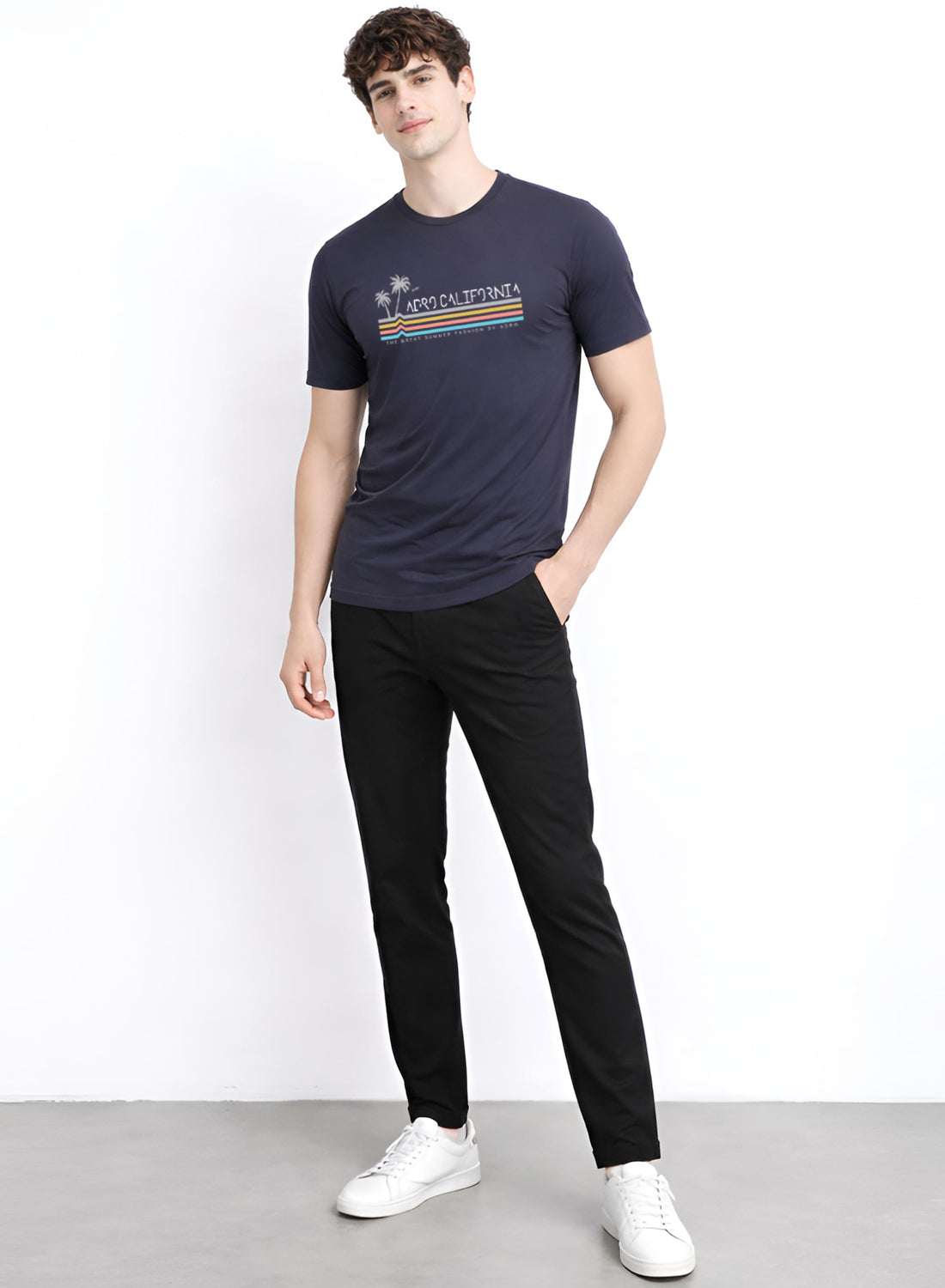 Adro Mens California Graphic T-Shirt | Retro Stripe Print Cotton Summer Tshirt | Stylish Beach T shirt | Comfortable Graphic Tee