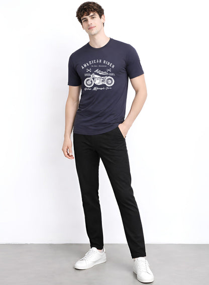 Adro Mens American Rider Printed T-Shirt | 100% Cotton T shirt for Bikers | Stylish Casual Tee Summer Regular Fit Biker Tshirt