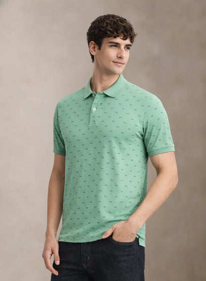Adro Polo T-Shirt for Men | Allover Printed Polo T Shirt | Cotton Polo Tshirt