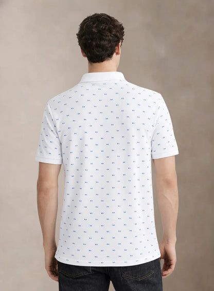 Adro Polo T-Shirt for Men | Allover Printed Polo T Shirt | Cotton Polo Tshirt