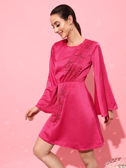 Embellished Satin Dress