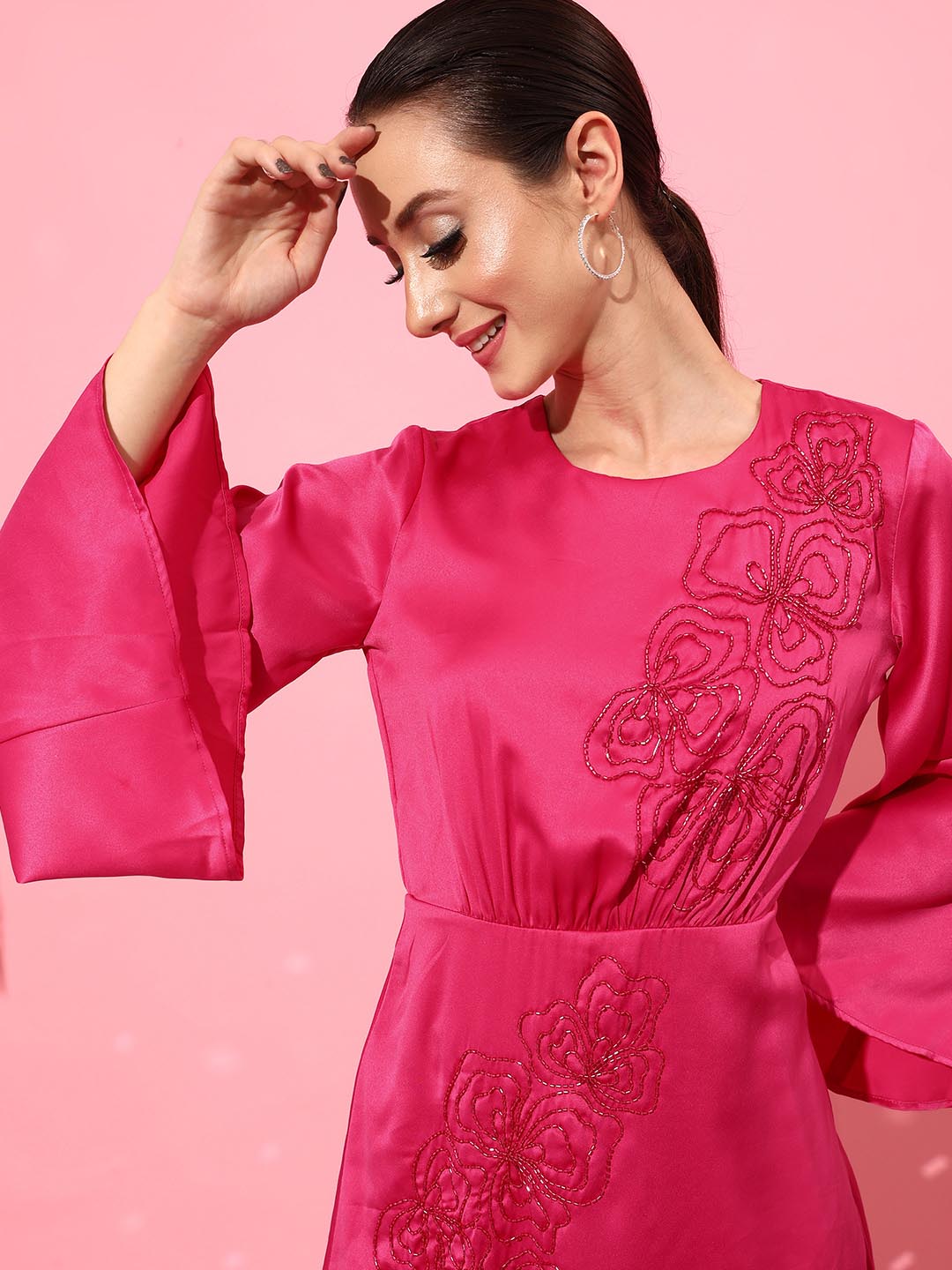 Embellished Satin Dress