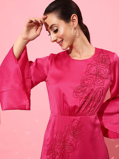 Embellished Satin Dress