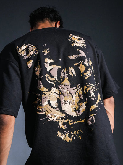 Unisex Fearless Tiger Print Oversized T-Shirt