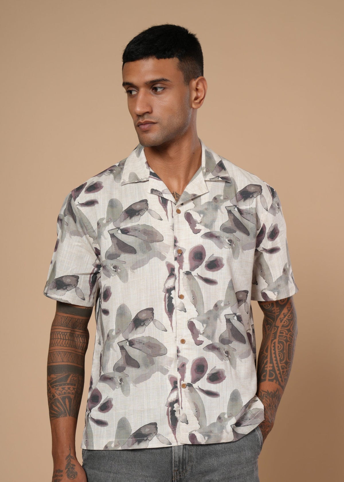 Brown Petals Resort Shirt