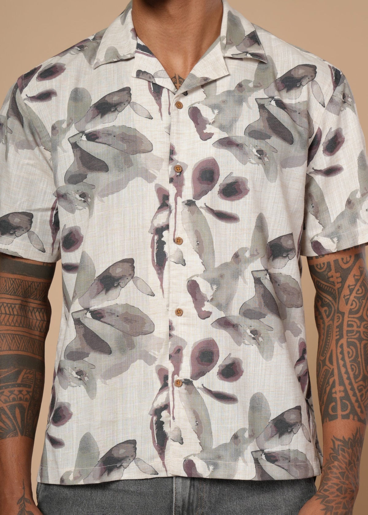Brown Petals Resort Shirt