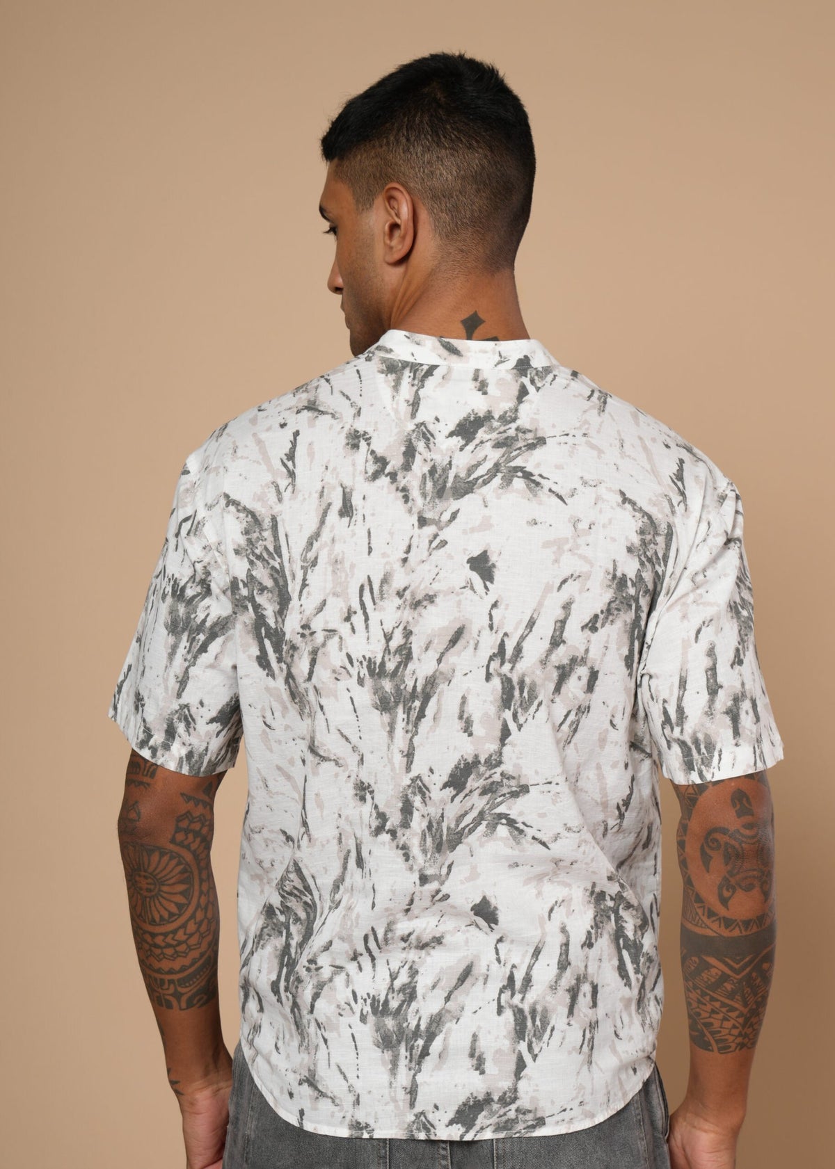 White & Grey Resort Shirt