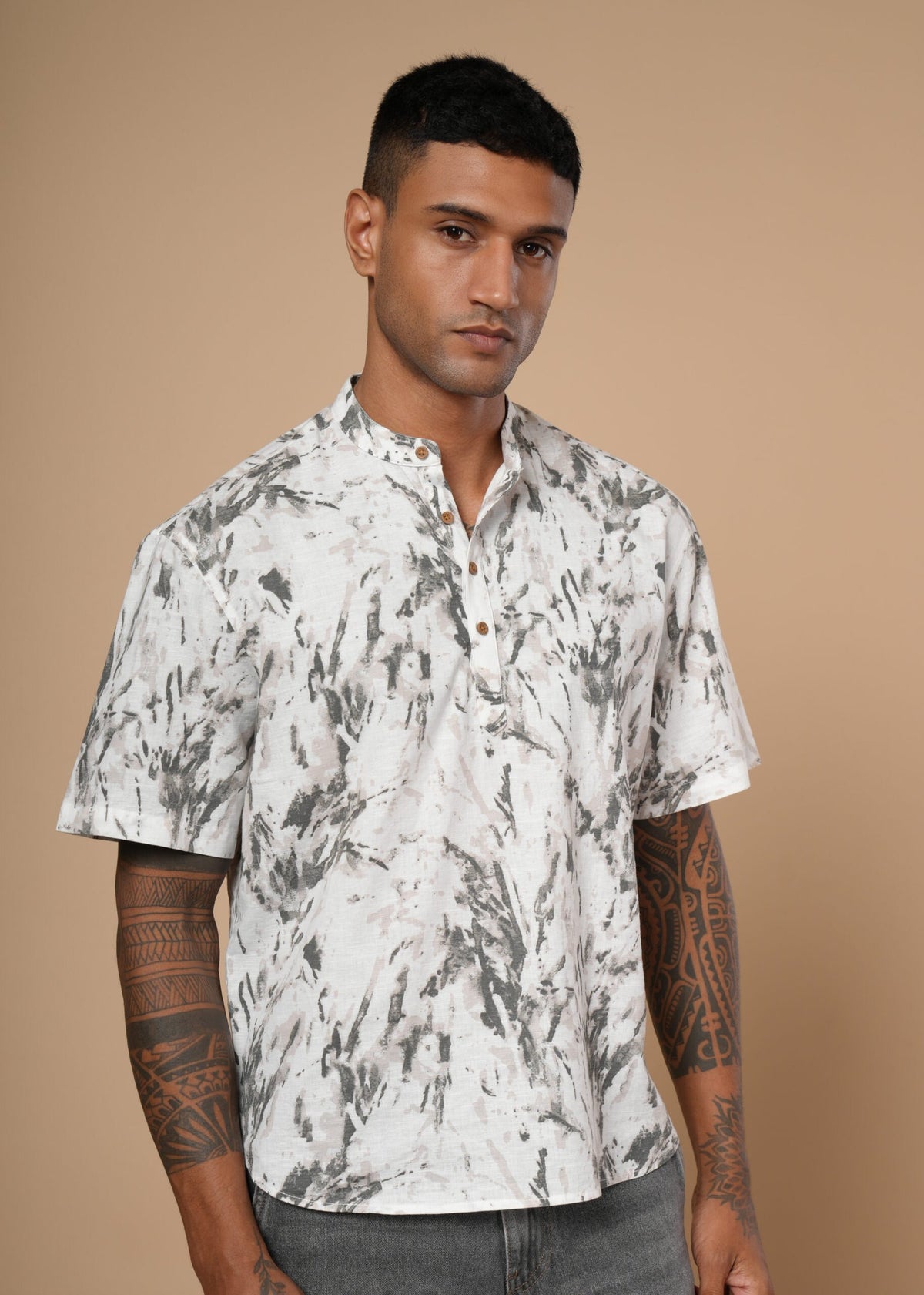 White & Grey Resort Shirt