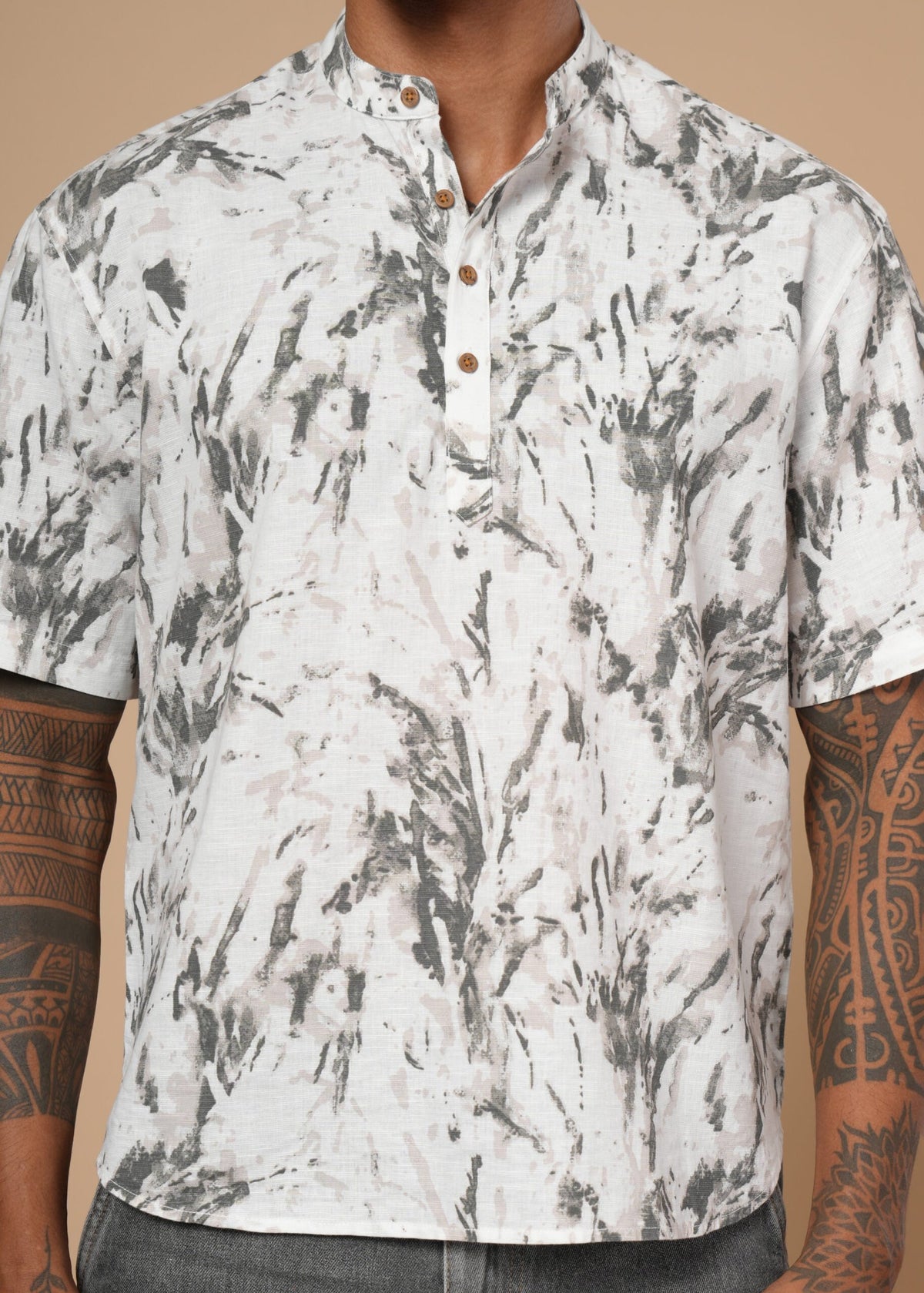 White & Grey Resort Shirt