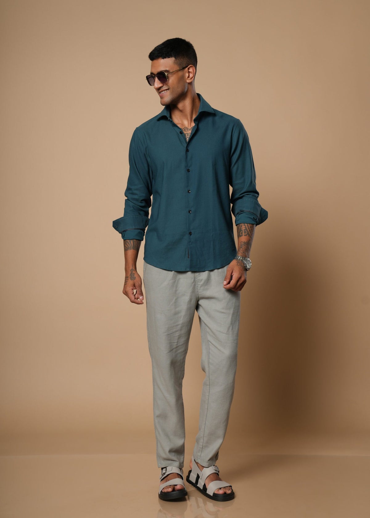 Men’s Shirt - Earthy Pastel - Teal