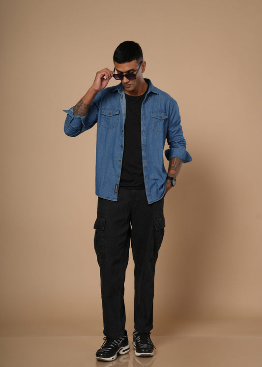 Vintage Denim Shirt - Cool Blue