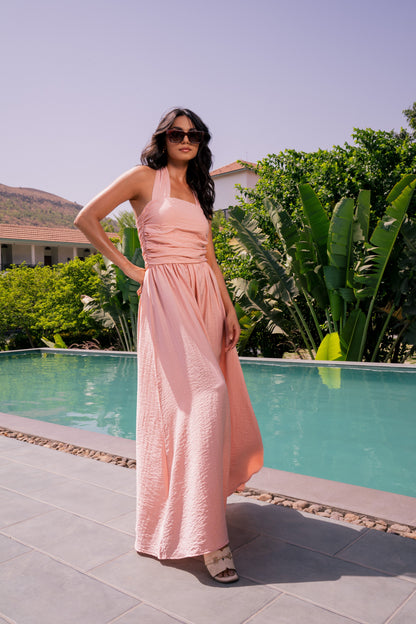 Pleated Halter Maxi