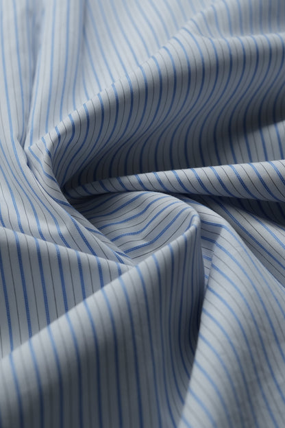 Blue Regular Fit Striped Formal Cotton Shirt for Men (CENOR)