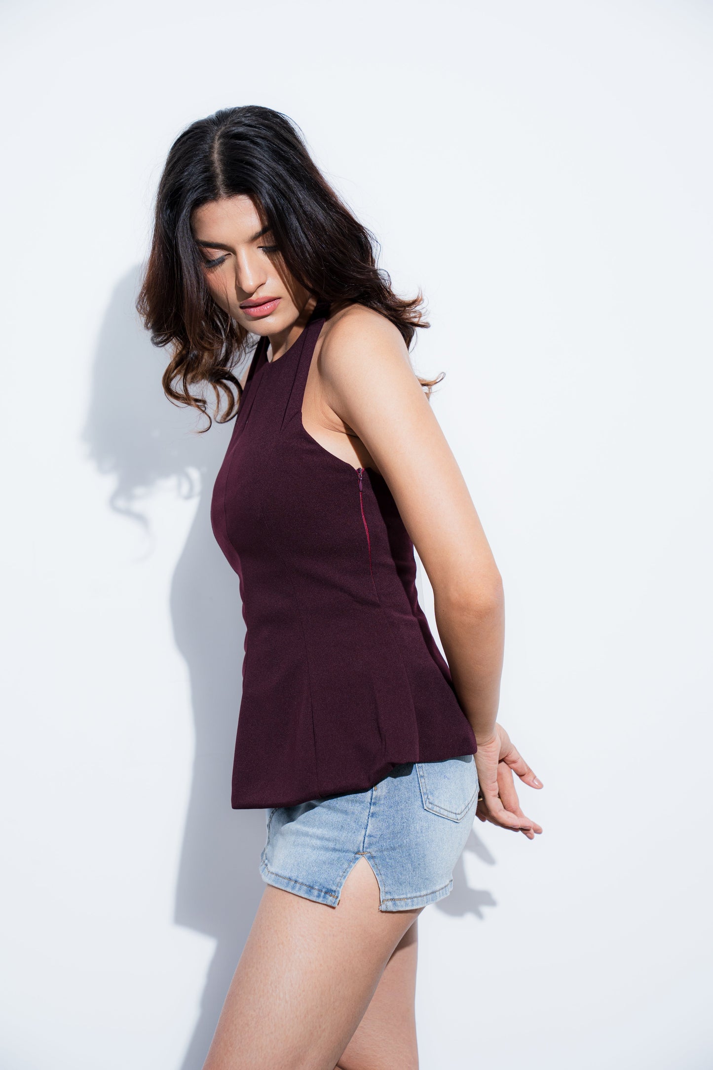Peplum Halter Top