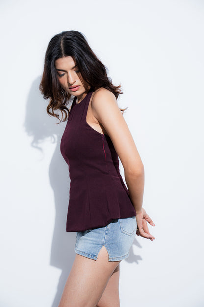 Peplum Halter Top