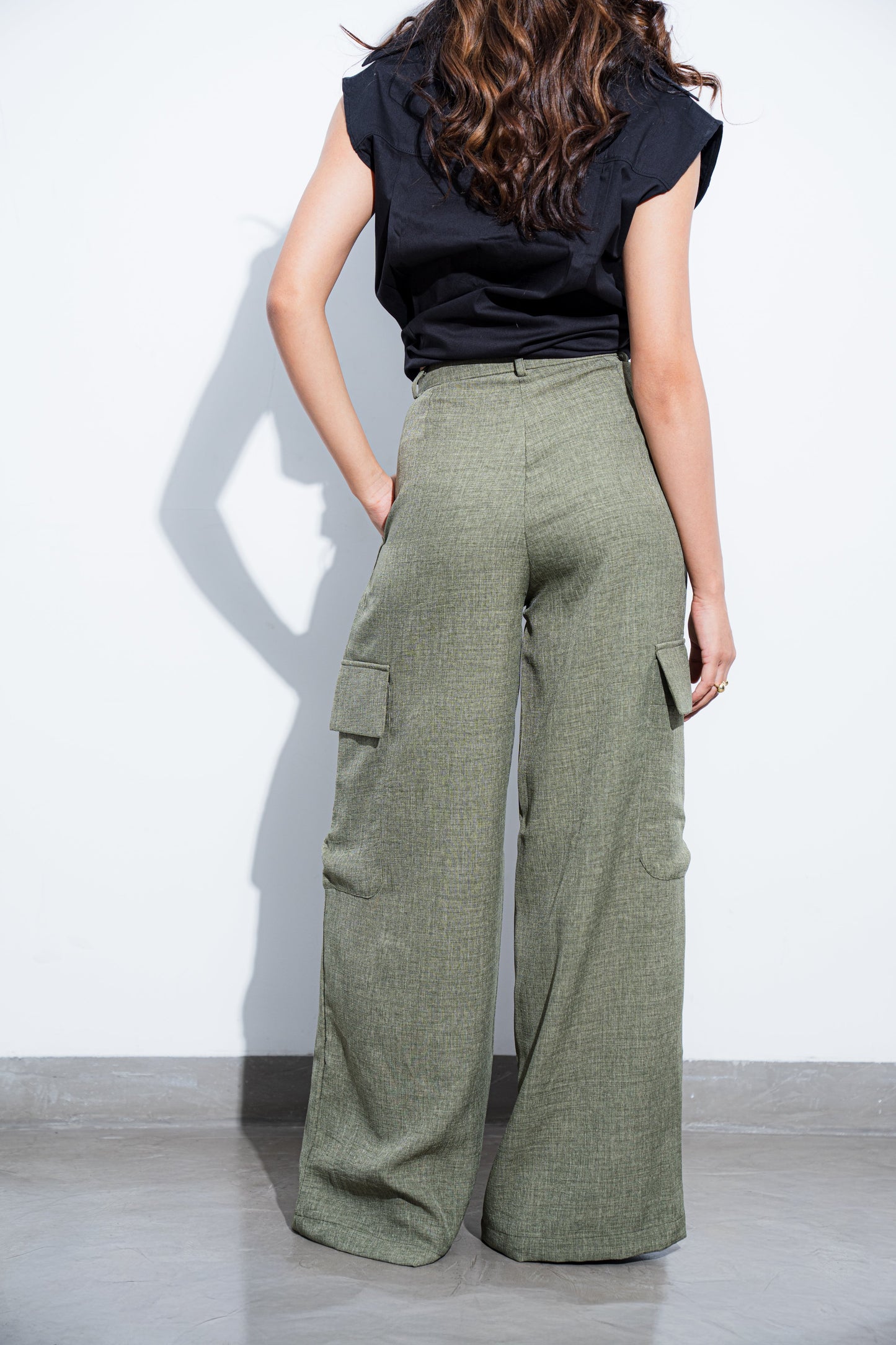Wide-Leg Cargo Trousers
