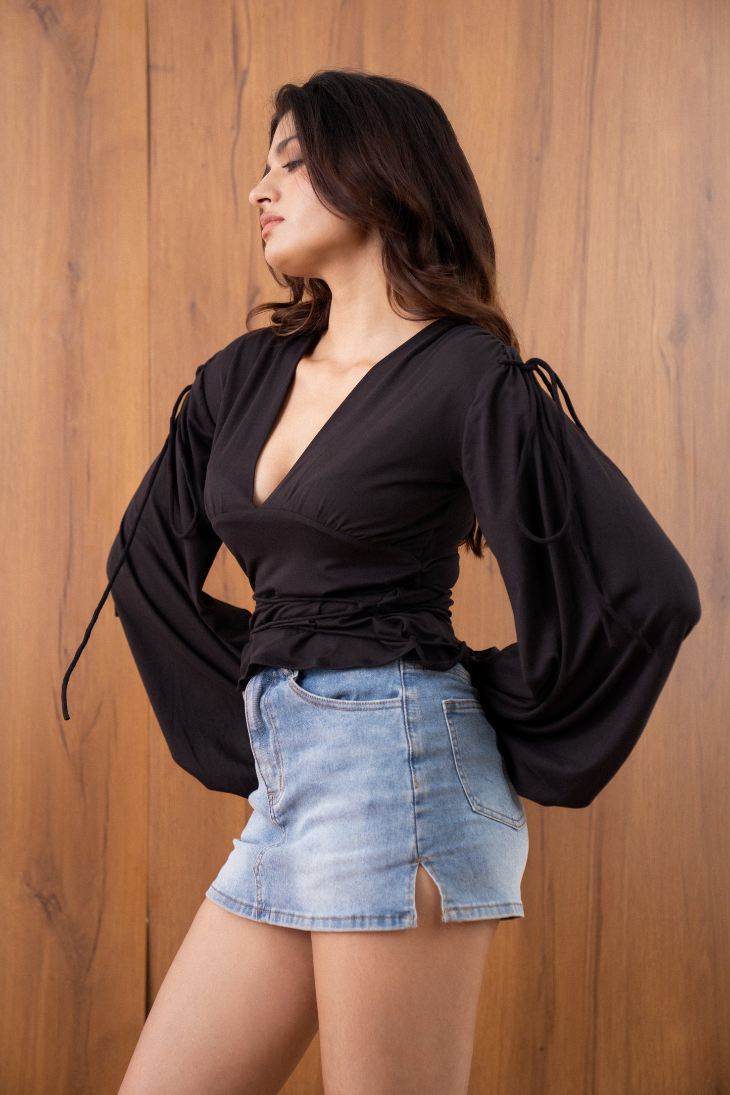 Tie-Detail Sleeve Top