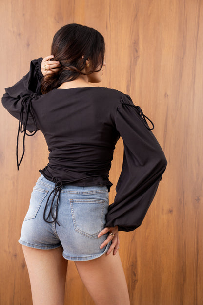 Tie-Detail Sleeve Top