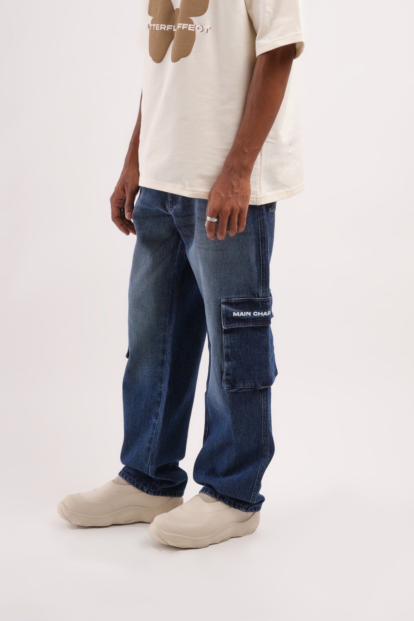 Unisex Six Pocket Ink Blue Denim Main Character