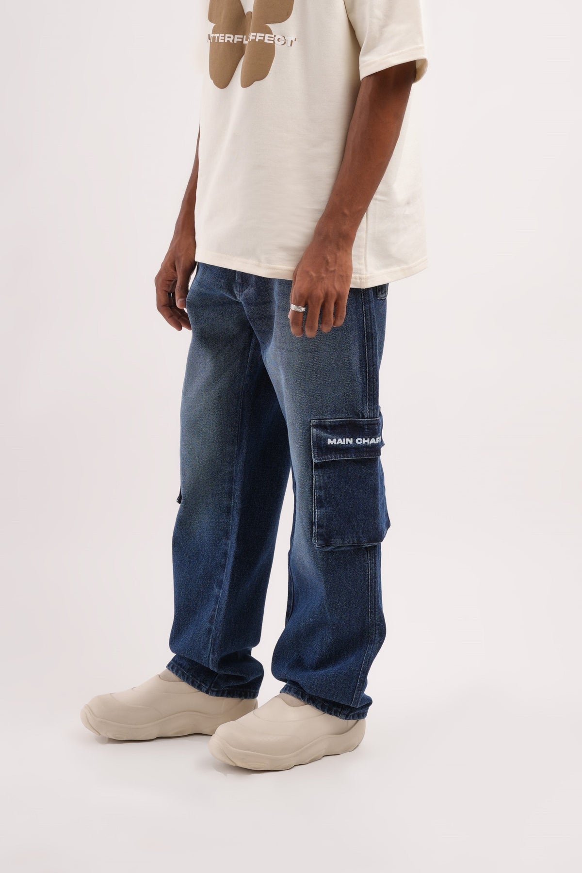 Unisex Six Pocket Ink Blue Denim Main Character