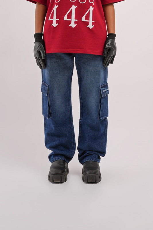 Unisex Six Pocket Ink Blue Denim Main Character
