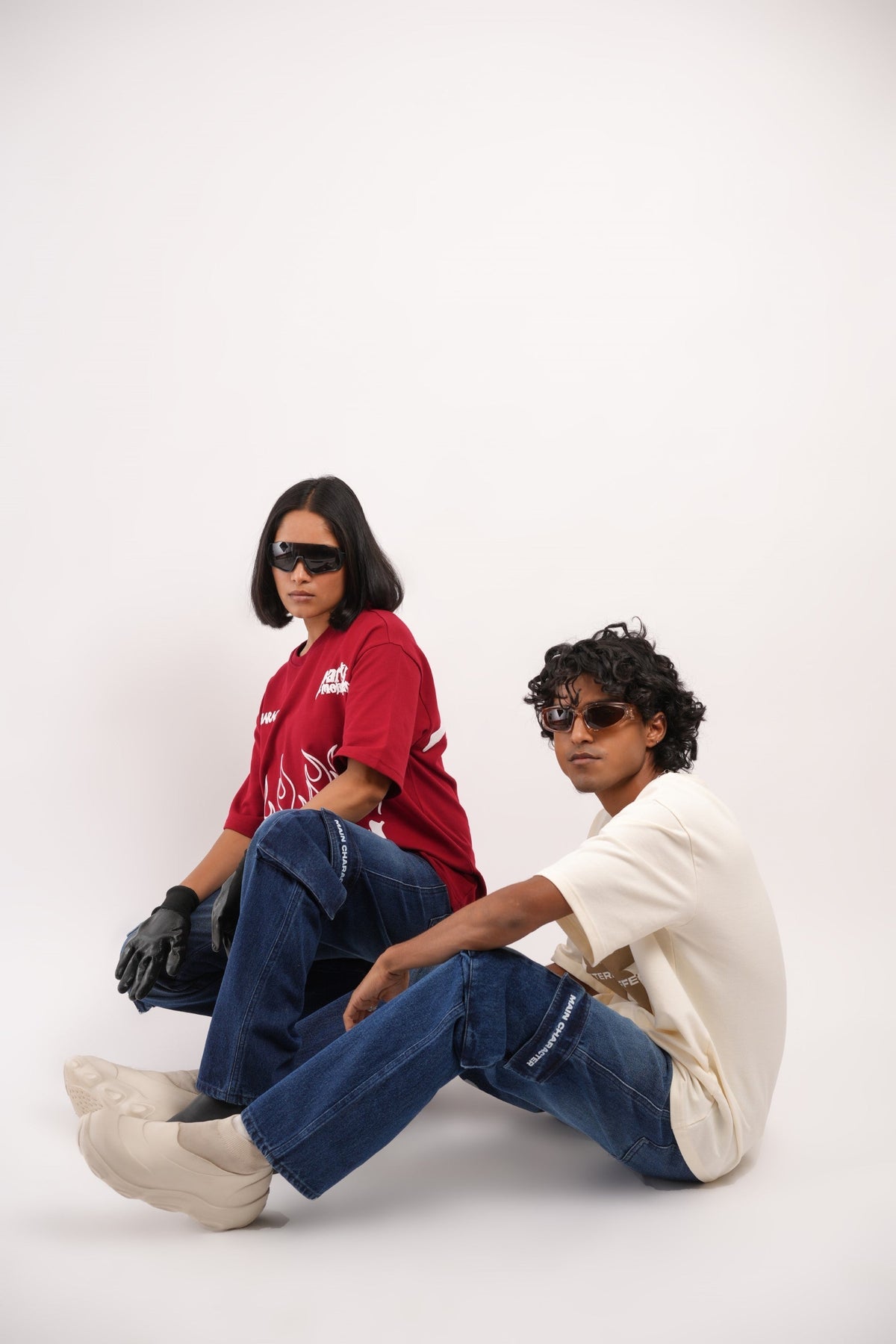 Unisex Six Pocket Ink Blue Denim Main Character