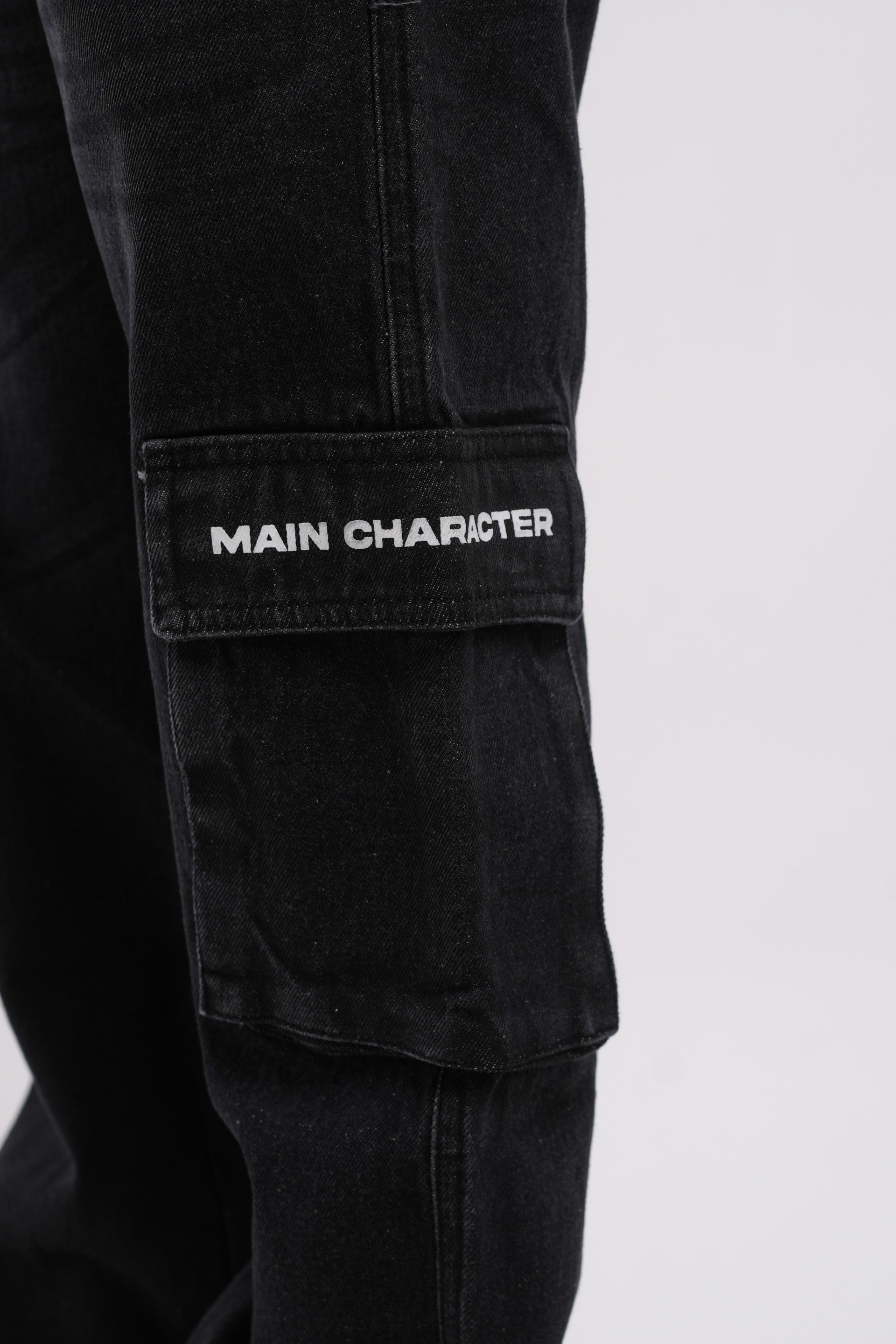 Unisex Six Pocket Muted Black Denim Main Character