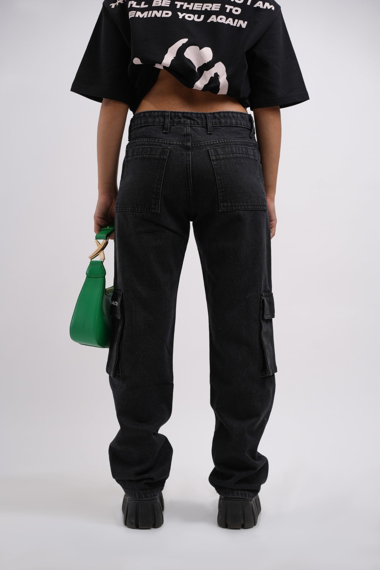 Unisex Six Pocket Muted Black Denim Main Character